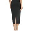 Modal Soft Midi Skirt for Women Back Slit High Waist Casual Long Pencil Skirts with Pockets