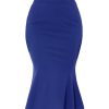 Women's Bodycon Skirt High Waist Ruffle Hem Fishtail Mermaid Midi Skirt