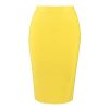 Women's High Waist Knee Length Bodycon Office Pencil Skirt