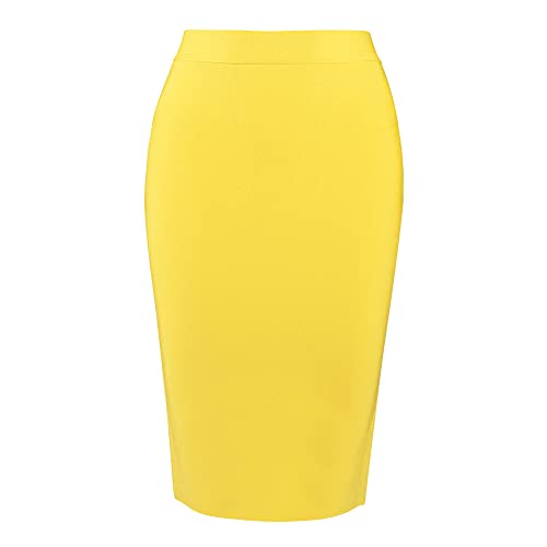 Women's High Waist Knee Length Bodycon Office Pencil Skirt