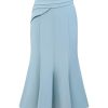 Women's Midi Mermaid Skirt Work High Elastic Waisted Fishtails Skirts