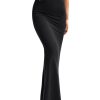 Women's High Waist Elastic Flare Sexy Bodycon Basic Slim Maxi Skirt