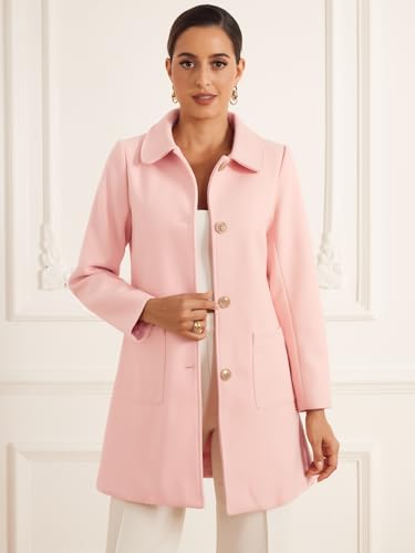 Women's Winter Single Breasted Peter Pan Collar Outwear Trench Coat