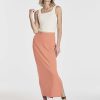 3 Pack: Women's Ribbed High Waisted Maxi Skirt with Side Slit - Casual Long Pencil Skirt