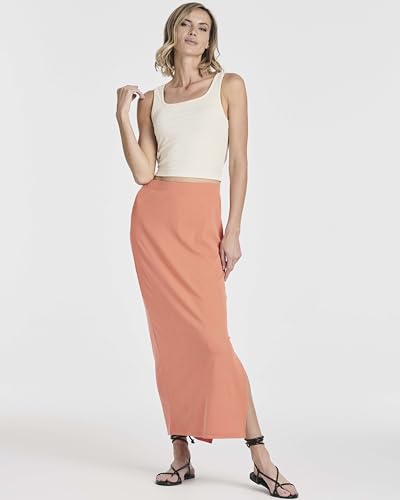 3 Pack: Women's Ribbed High Waisted Maxi Skirt with Side Slit - Casual Long Pencil Skirt