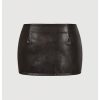 Women's PU Leather Mini Skirt Buckle Bodycon Skirts Skort Clubwear