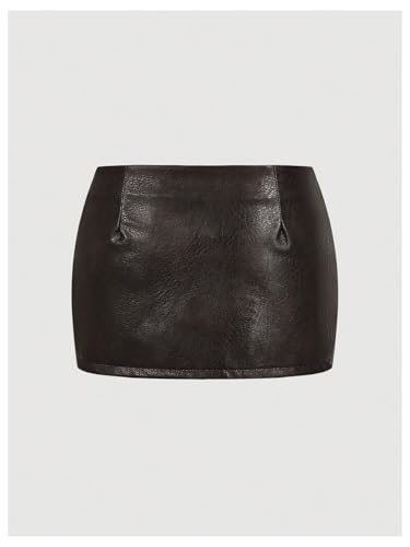 Women's PU Leather Mini Skirt Buckle Bodycon Skirts Skort Clubwear
