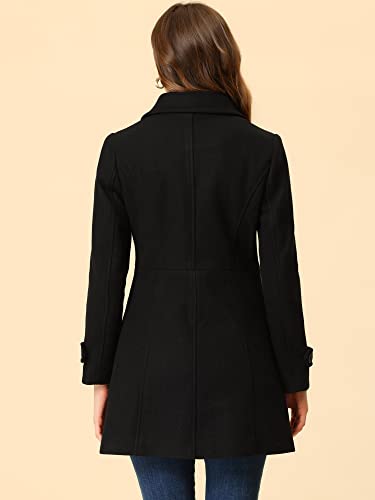 Women's Peter Pan Collar Overcoat Winter Dressy Button Single Breasted Long Coat