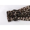 Women Long Oversized Leopard Print Trench Coat Double Breasted Vintage Lapel Outerwear With Belt