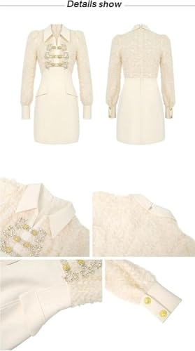 Women's Office Work Dress Mock Two Piece Shirt Dress Lapel Slim Fit Short Business Casual Pencil Skirt