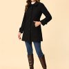 Women's Peter Pan Collar Overcoat Winter Dressy Button Single Breasted Long Coat