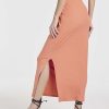 3 Pack: Women's Ribbed High Waisted Maxi Skirt with Side Slit - Casual Long Pencil Skirt
