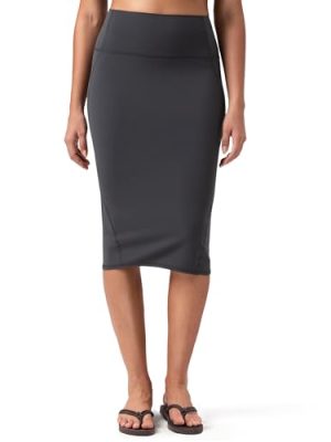Dreamlux Women’s Midi Pencil Skirt – High Waist Stretch, Below Knee Bodycon for Office Work & Business Casual