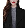 Women's Trench Coat Shawl Collar Double Breasted Maxi Long Pea Coat Winter Work Jacket Wool Blend Overcoat