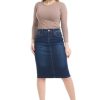 Repreve Denim Knee-Length Jean Skirt for Women with Pockets - Melrose