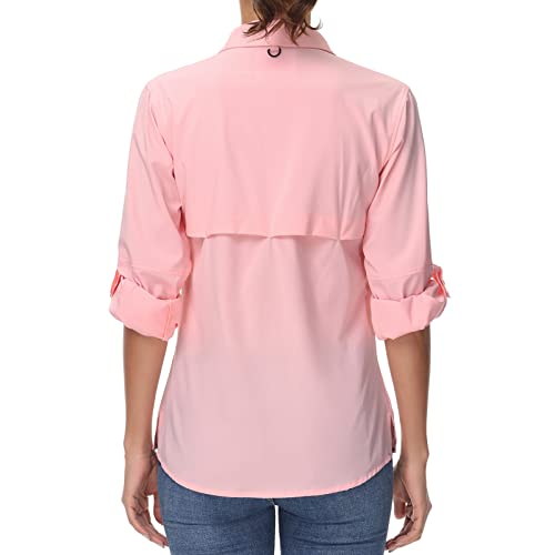 Women's UPF 50 Long Sleeve Fishing Hiking Button Down Shirt Performance Quick Dry FS21W