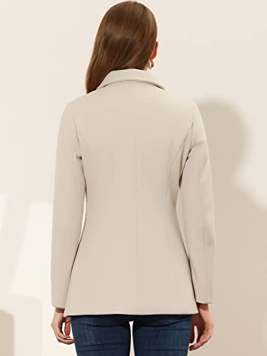 Womens Work Office Winter Overcoat Single Breasted Point Collar Pea Coat