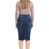 Repreve Denim Knee-Length Jean Skirt for Women with Pockets - Melrose