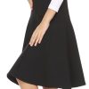 Girls Elastic Waist A-Line Panel Unifrom Skater Skirt