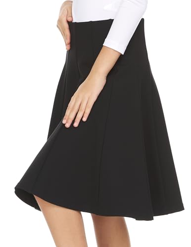 Girls Elastic Waist A-Line Panel Unifrom Skater Skirt