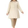 Plus Size Peacoat for Women Winter Notched Lapel Single Breasted Elegant Long Trench Coats Jacket