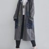 Women's Plus Size Distressed Denim Jacket Loose Fit Trench Coat Casual Long Sleeve Outerwear for Everyday Fashion