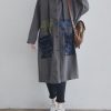 Women's Plus Size Distressed Denim Jacket Loose Fit Trench Coat Casual Long Sleeve Outerwear for Everyday Fashion