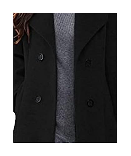 Women's Trench Coat Shawl Collar Double Breasted Maxi Long Pea Coat Winter Work Jacket Wool Blend Overcoat
