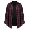 Women's Vintage Button Down Long Sleeve Flannel Plaid Collared Shirt Shacket Blouse