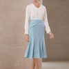 Women's Midi Mermaid Skirt Work High Elastic Waisted Fishtails Skirts