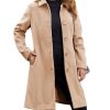 Womens Pea Coat Elegant Overcoat Single Breasted Winter Coat Dress Coat with Pockets