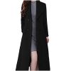 Women's Trench Coat Shawl Collar Double Breasted Maxi Long Pea Coat Winter Work Jacket Wool Blend Overcoat