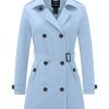 Women's Waterproof Trench Coat Classic Lapel Outerwear Coat with Belt