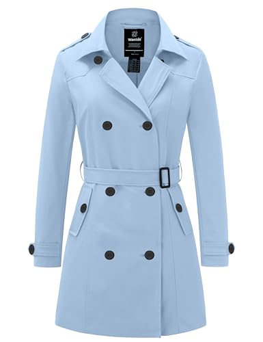 Women's Waterproof Trench Coat Classic Lapel Outerwear Coat with Belt