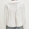 Womens Peter Pan Collar Button Down Blouses Shirts Loose Fit Casual Long Sleeve Summit Shirt