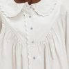 Womens Peter Pan Collar Button Down Blouses Shirts Loose Fit Casual Long Sleeve Summit Shirt