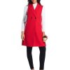 Womens Long Wool Vest Fall Winter Sleeveless Blazer Jackets Wool Coat