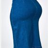Women's Plus Size Stretchy Fit Denim Skirt Midi High Waist Bodycon Jean Skirt Casual Slit Below Knee Pencil Skirt