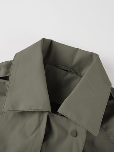 Women's Trench Coat Long Loose Jacket Spring Fall Overcoat with Belt