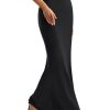 Women's High Waist Elastic Flare Sexy Bodycon Basic Slim Maxi Skirt
