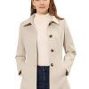 Womens Work Office Winter Overcoat Single Breasted Point Collar Pea Coat