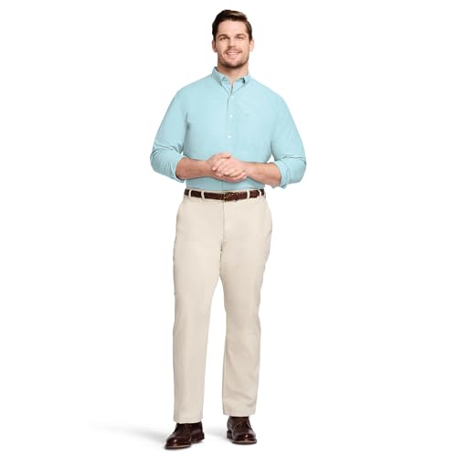 Men's Big and Tall Button Down Long Sleeve Stretch Performance Solid Shirt