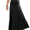 Women's Maternity High Waist A Line Flared Swing Pregnancy Long Maxi Skirt