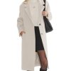 Womens Wool Coat Notch Lapel Winter Long Single Breasted Peacoat Trench Overcoat