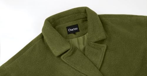 Women Oversized Long Winter Coats Warm Wool Blend Pea Trench Coat Overcoat