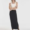 3 Pack: Women's Ribbed High Waisted Maxi Skirt with Side Slit - Casual Long Pencil Skirt