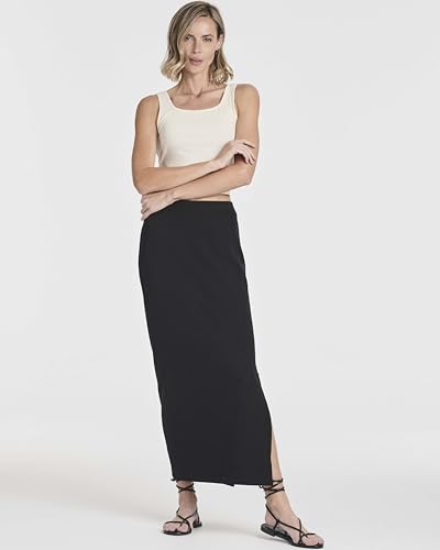 3 Pack: Women's Ribbed High Waisted Maxi Skirt with Side Slit - Casual Long Pencil Skirt