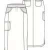Cherokee  Drawstring Cargo Scrub Skirt for Women, 5 Pockets Knee Length Stretchy Rib-Knit Fabric CK505A