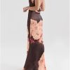 Women's Vintage Backless V-Neck Spaghetti Strap Pencil Maxi Party Dress