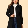 Women's Peter Pan Collar Overcoat Winter Dressy Button Single Breasted Long Coat
